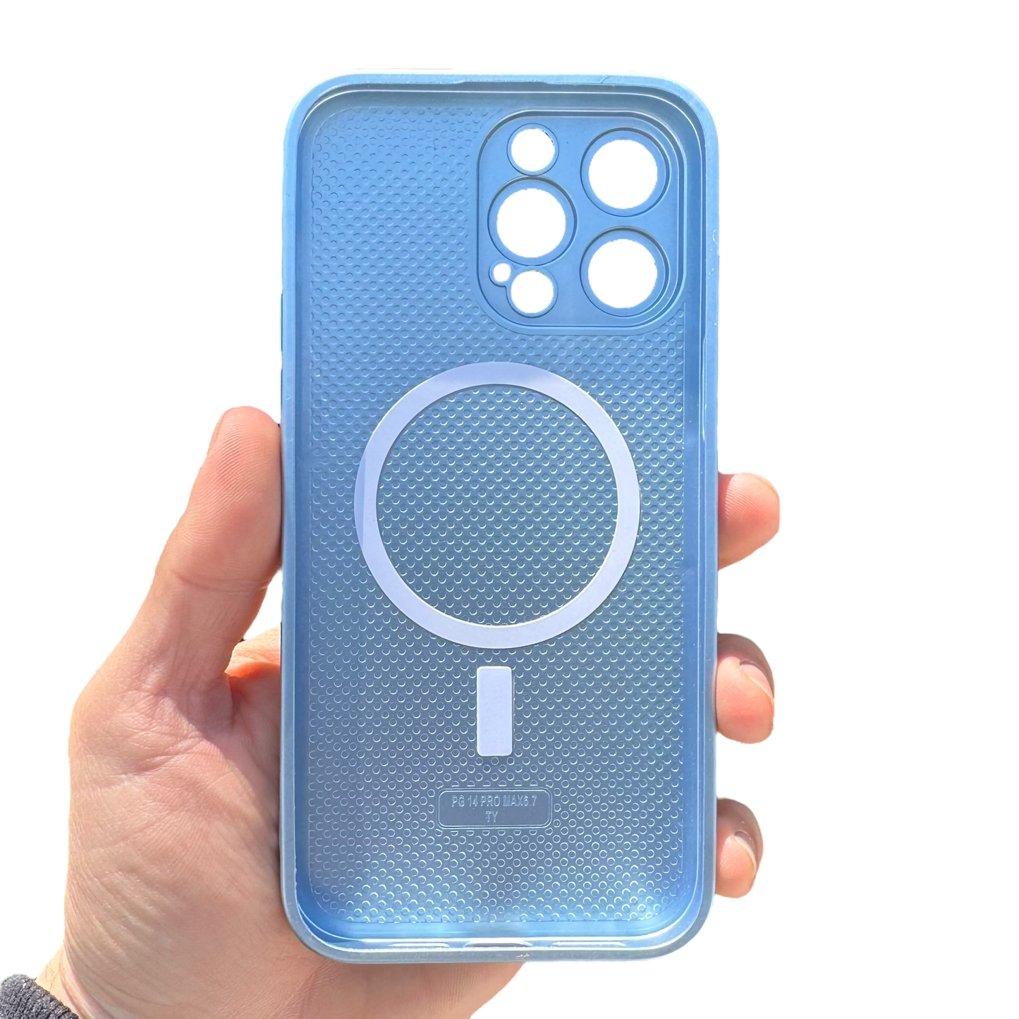 Carcasa Slim Glass con MagSafe: Azul Sierra