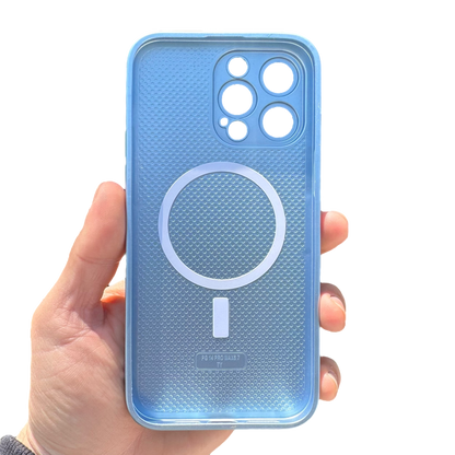 Carcasa Slim Glass con MagSafe: Azul Sierra