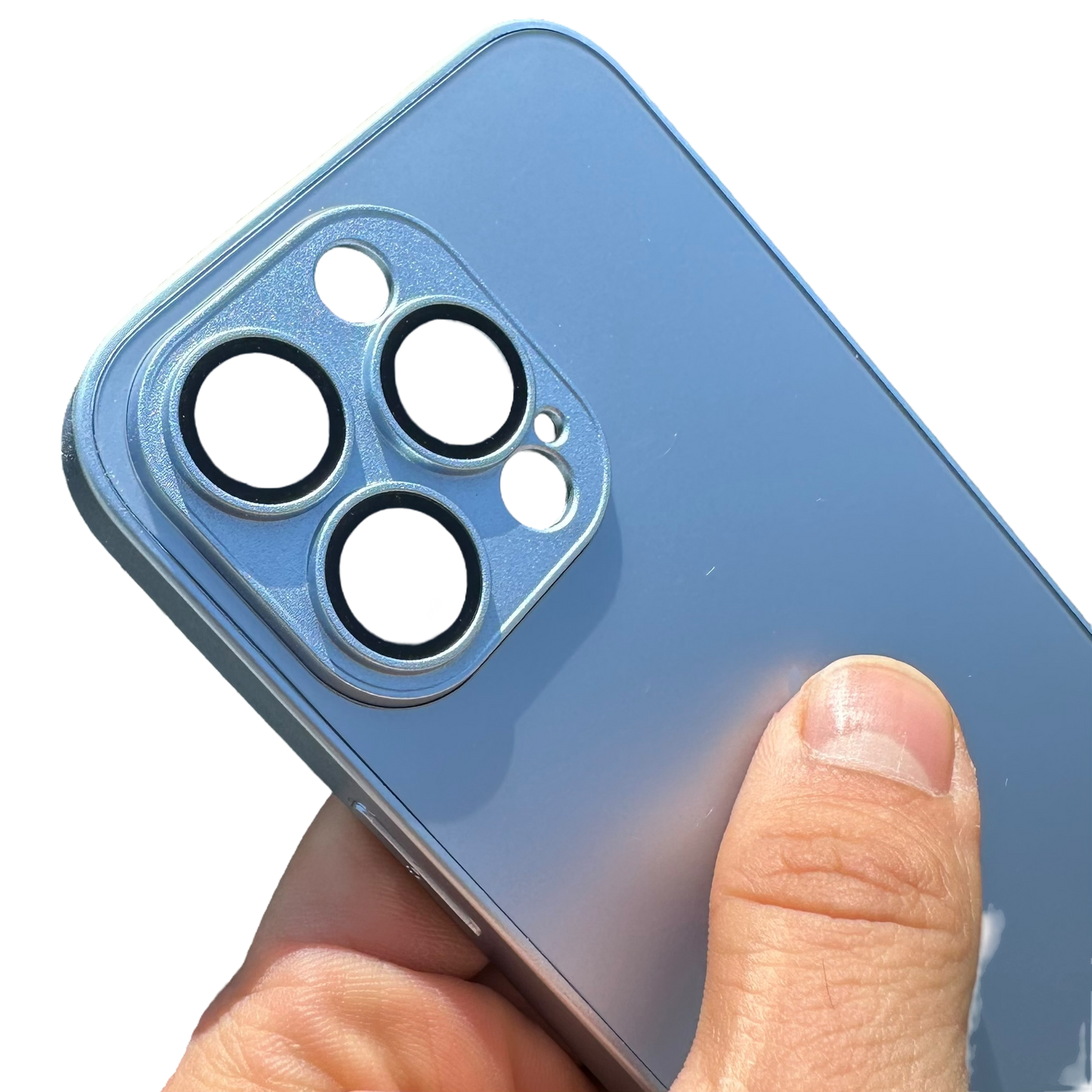 Carcasa Slim Glass con MagSafe: Azul Sierra