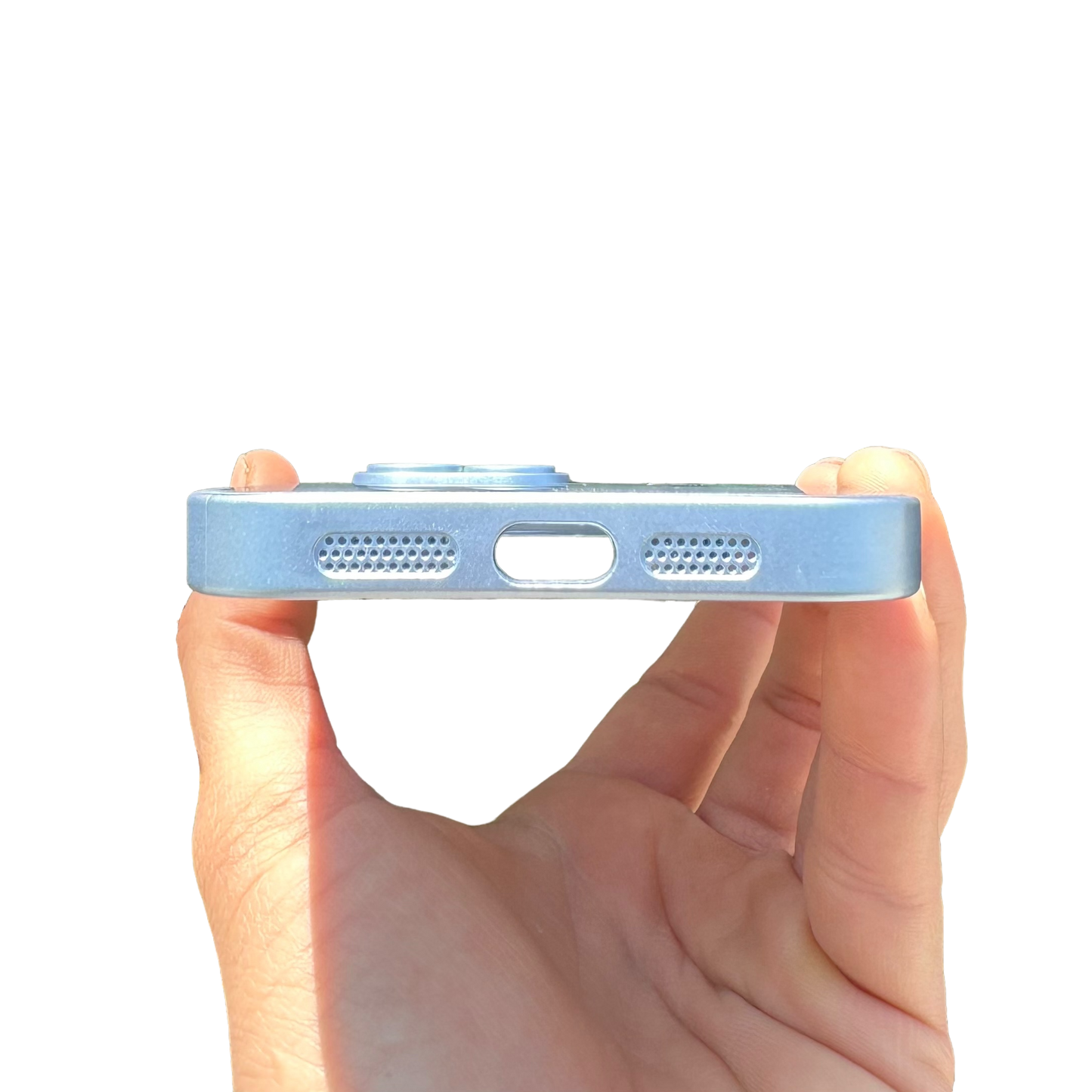 Carcasa Slim Glass con MagSafe: Azul Sierra