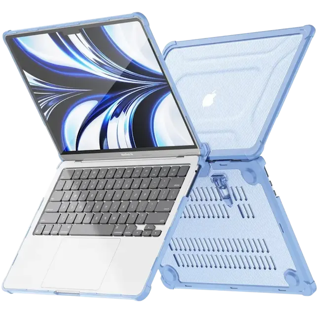 Case Clear Resistente para Mac azul claro - diseño modelado en Mac