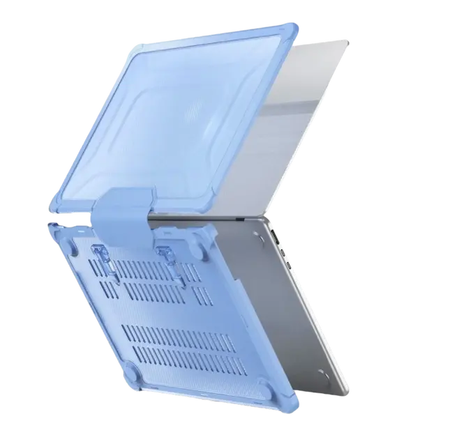 Calce de la funda para Mac en uso - color azul claro