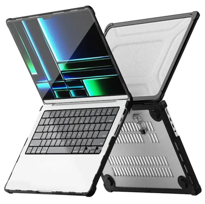 Funda resistente para Macbook Negra - foto principal con angulo frontal y trasero