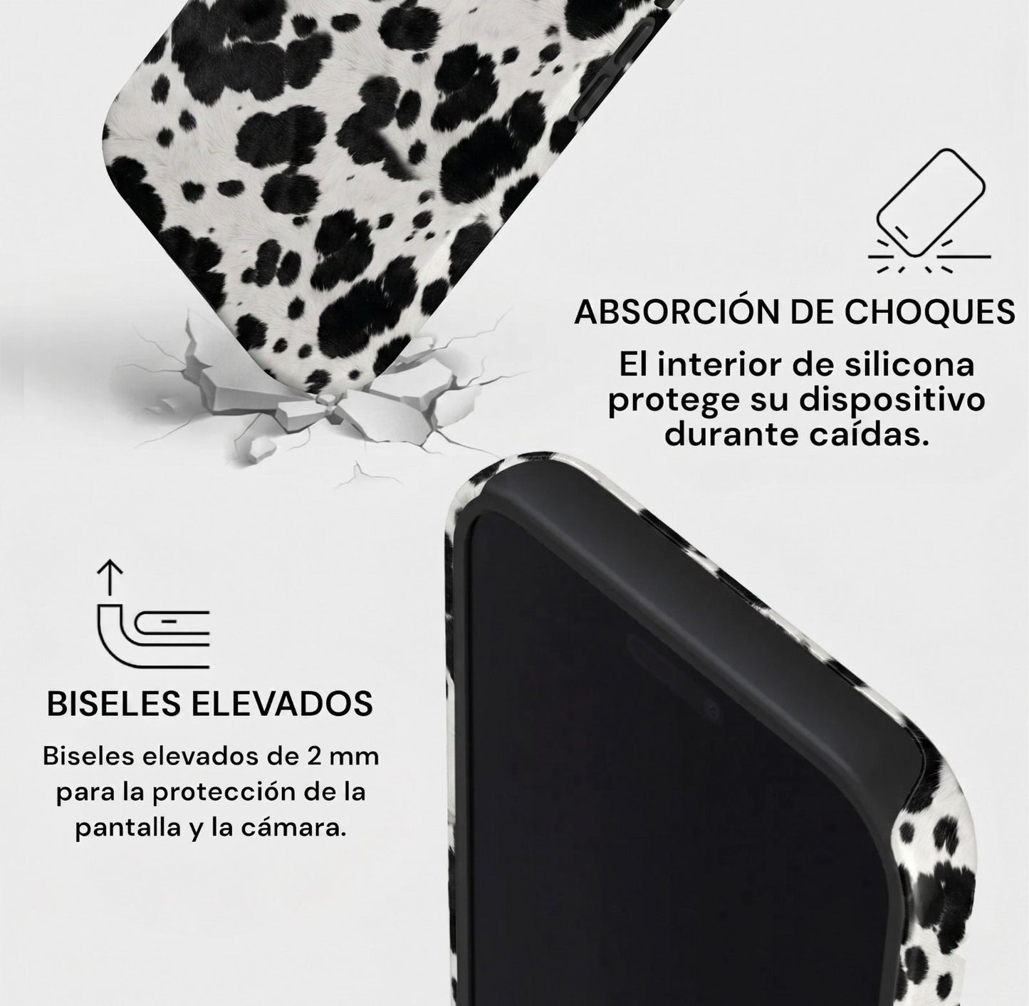 Carcasa Two Protect para iPhone - Cow Milk