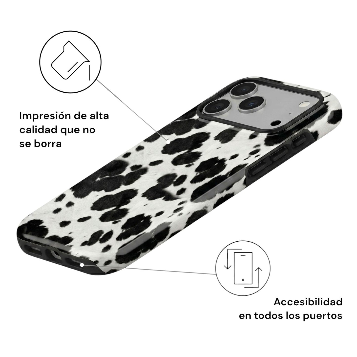 Carcasa Two Protect para iPhone - Cow Milk