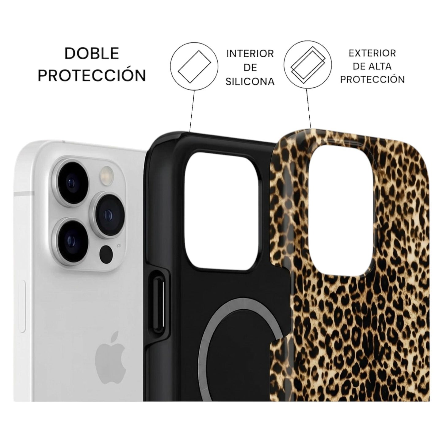 Carcasa Two Protect para iPhone - Leopard