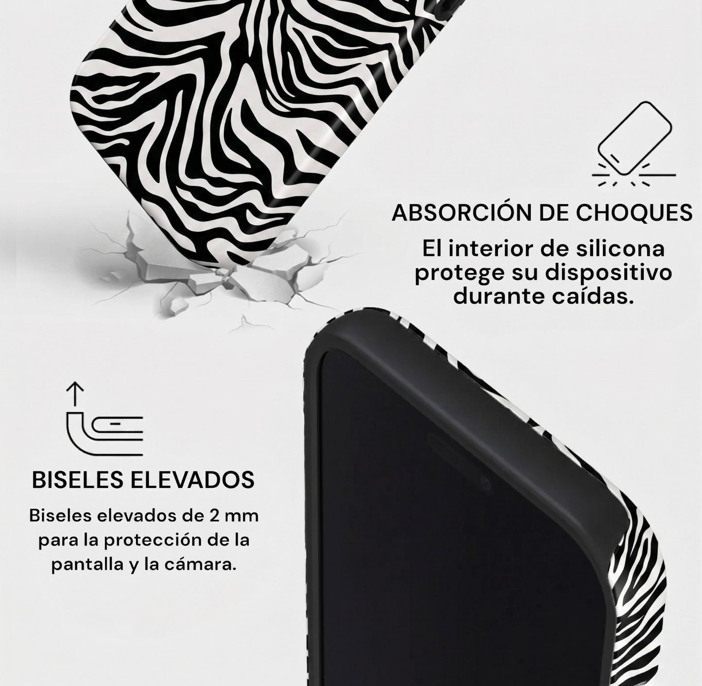 Carcasa Two Protect para iPhone - Wild Zebra