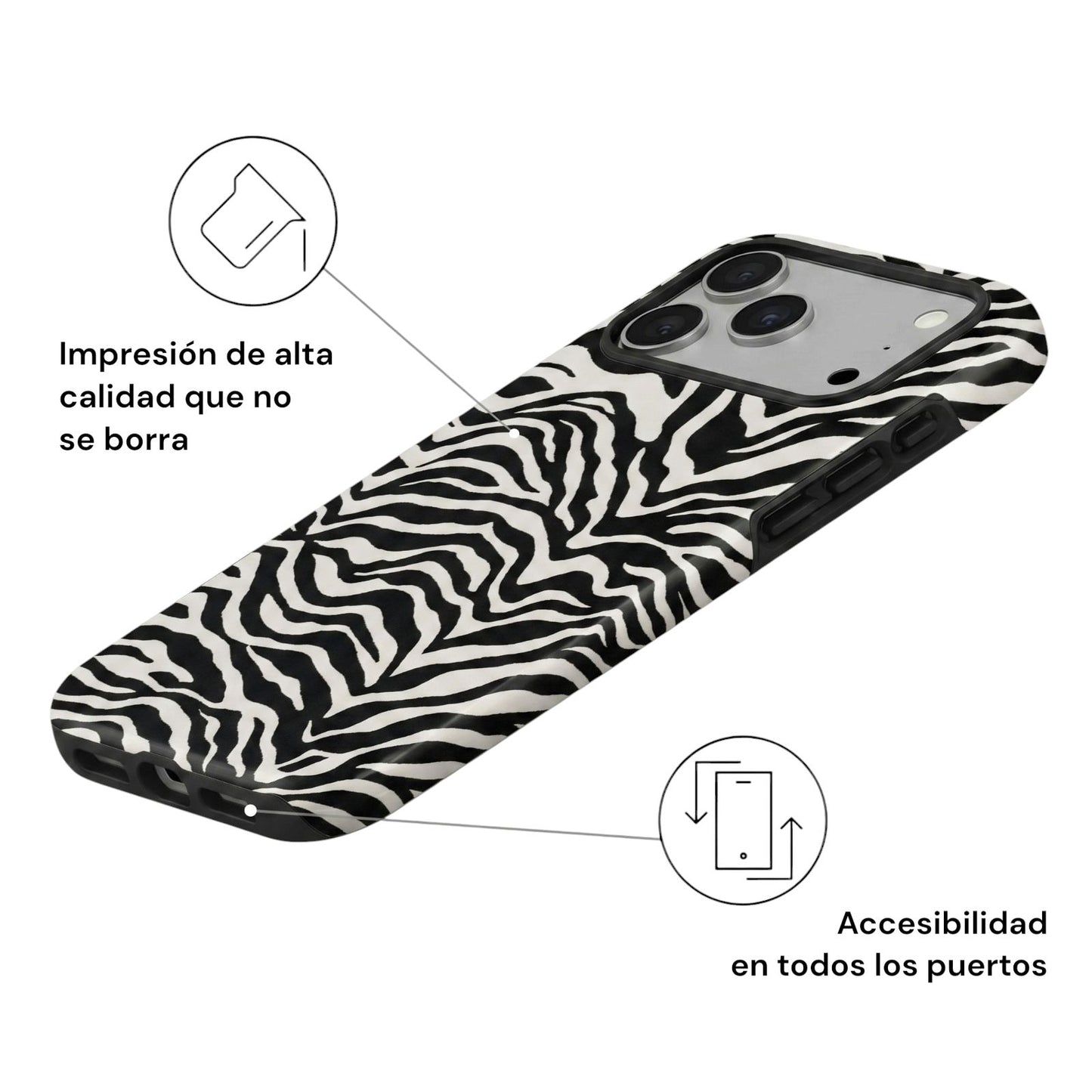 Carcasa Two Protect para iPhone - Wild Zebra