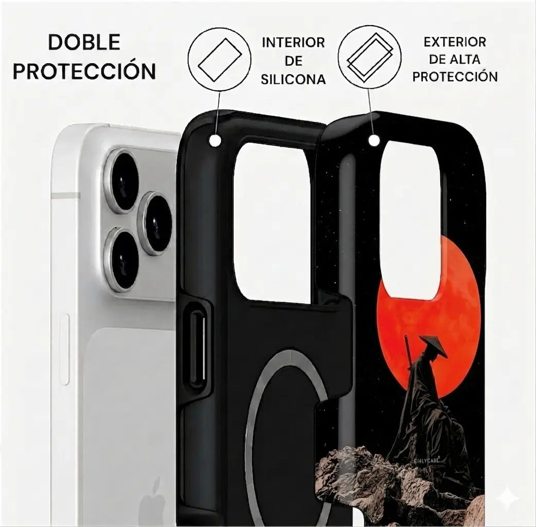 Carcasa Two Protect para iPhone - Crimson Ronin