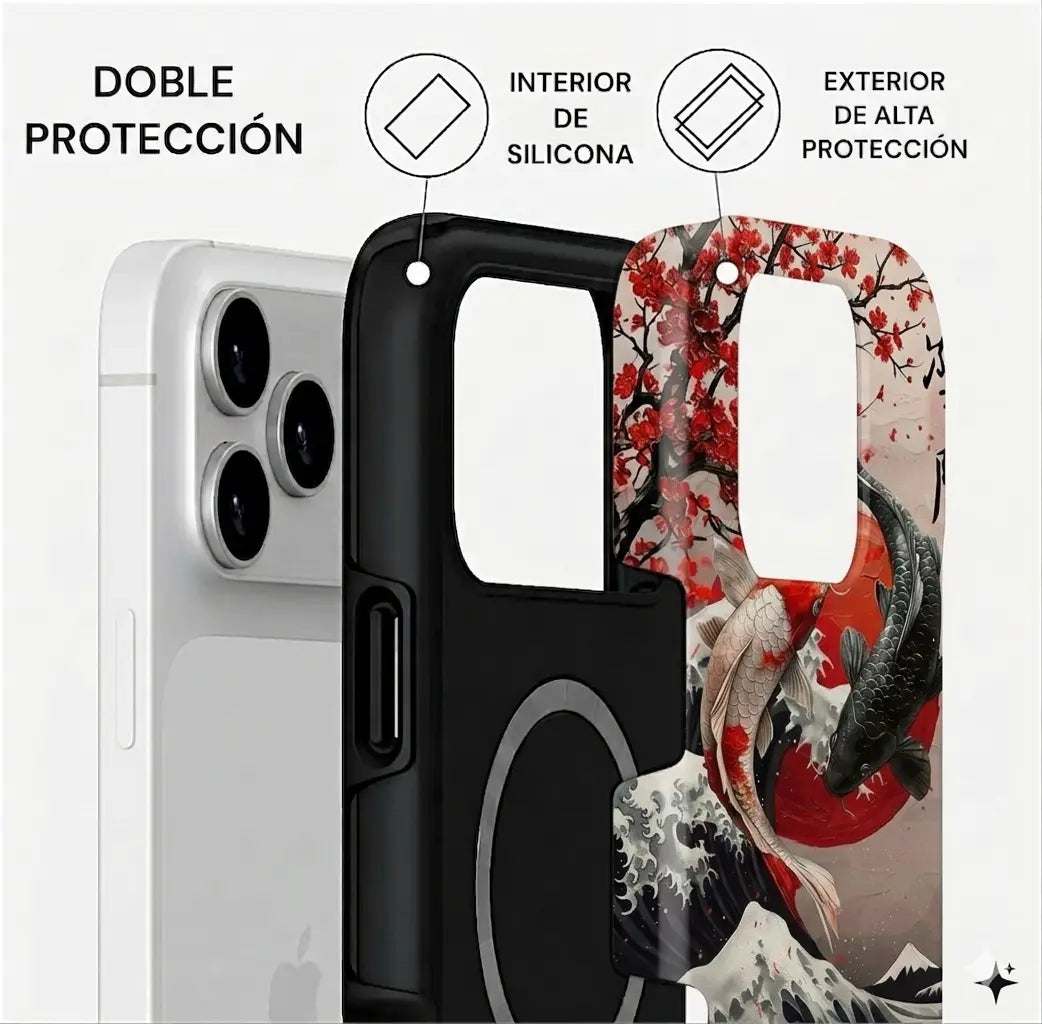 Carcasa Two Protect para iPhone - Koi Dot
