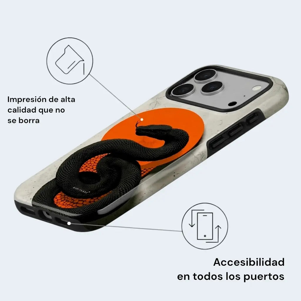 Carcasa Two Protect para iPhone - Snake Sun