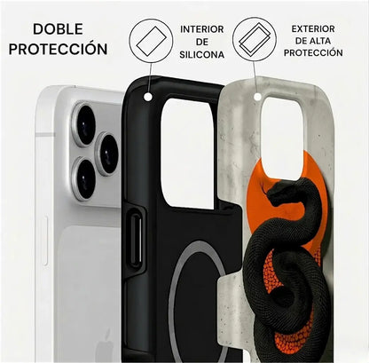 Carcasa Two Protect para iPhone - Snake Sun