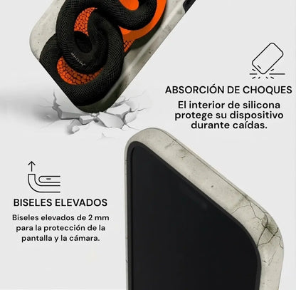 Carcasa Two Protect para iPhone - Snake Sun