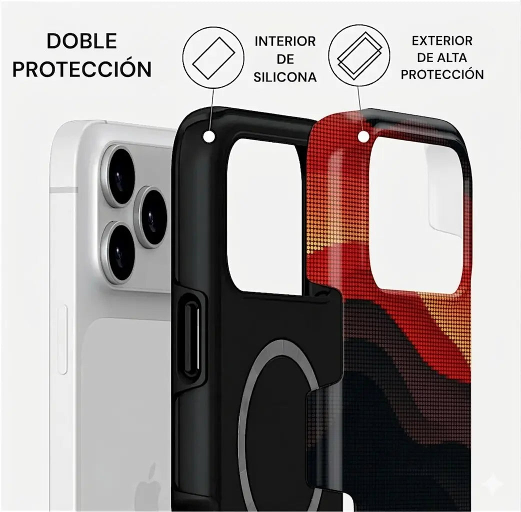 Carcasa Two Protect para iPhone - Red Volcano