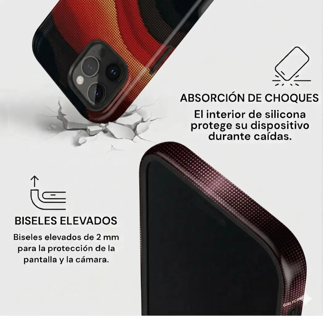 Carcasa Two Protect para iPhone - Red Volcano
