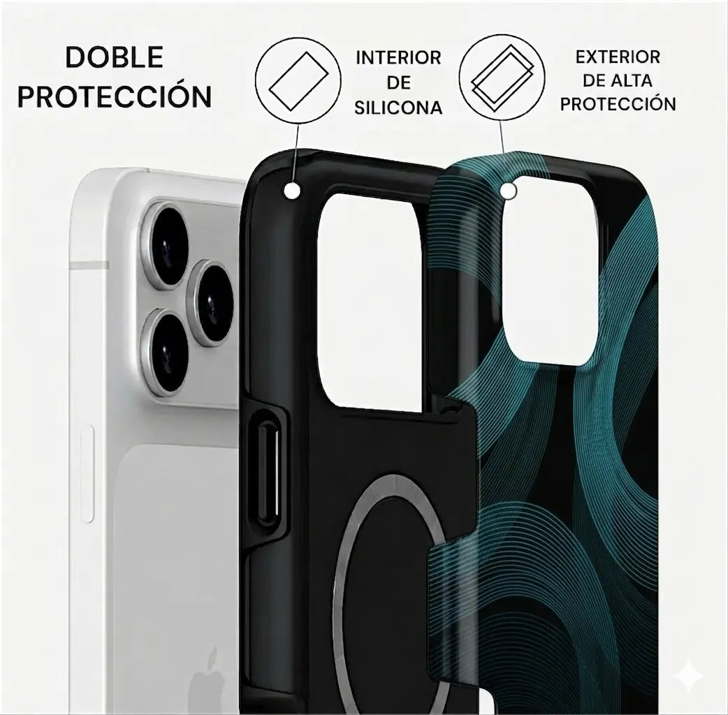 Carcasa Two Protect para iPhone - Wave Lines