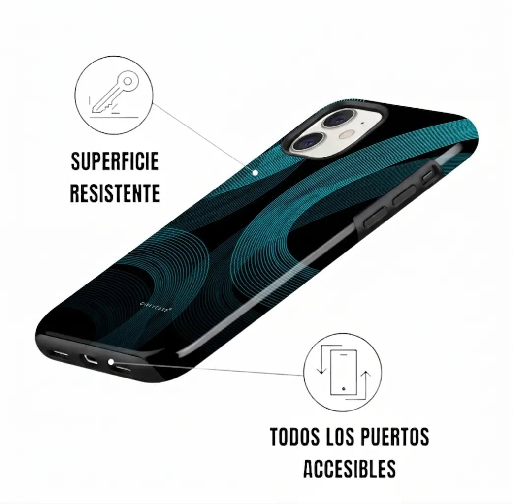 Carcasa Two Protect para iPhone - Wave Lines