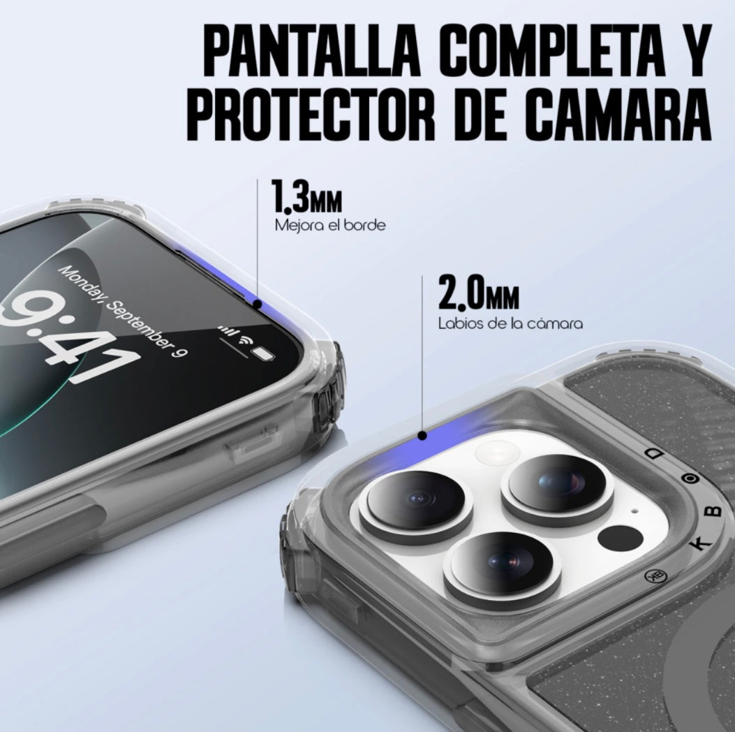 Grosor suficiente para proteger la cámara y pantalla en superficies lisas