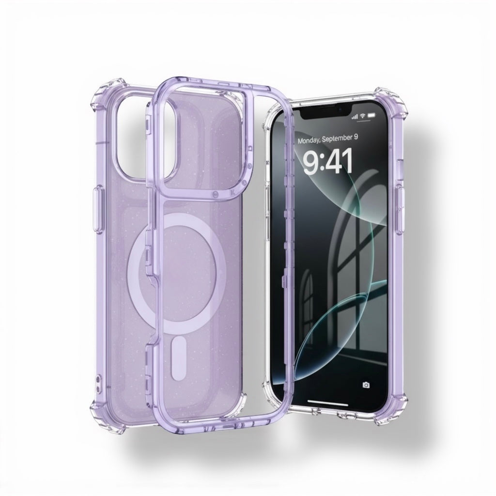 Funda Lila traslúcida triple protección iPhone MagSafe
