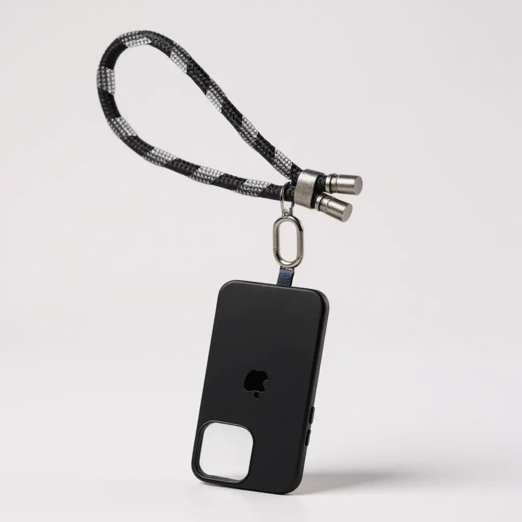 Forma de uso del lanyard de mano HandFit en color negro