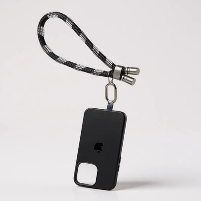 Forma de uso del lanyard de mano HandFit en color negro