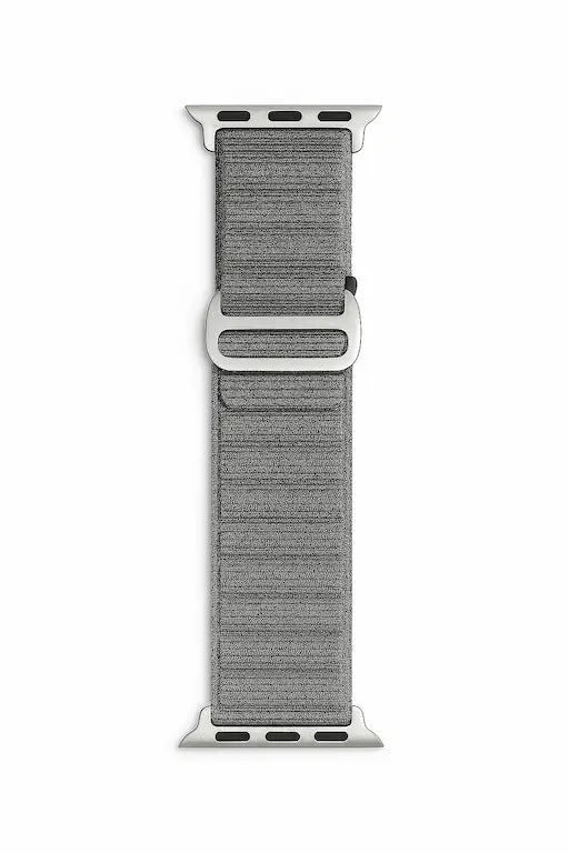 Vista frontal - correa alpine loop de nylon para Apple Watch - color gris