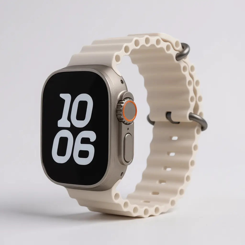Correa deportiva en color blanco para apple watch - vista frontal