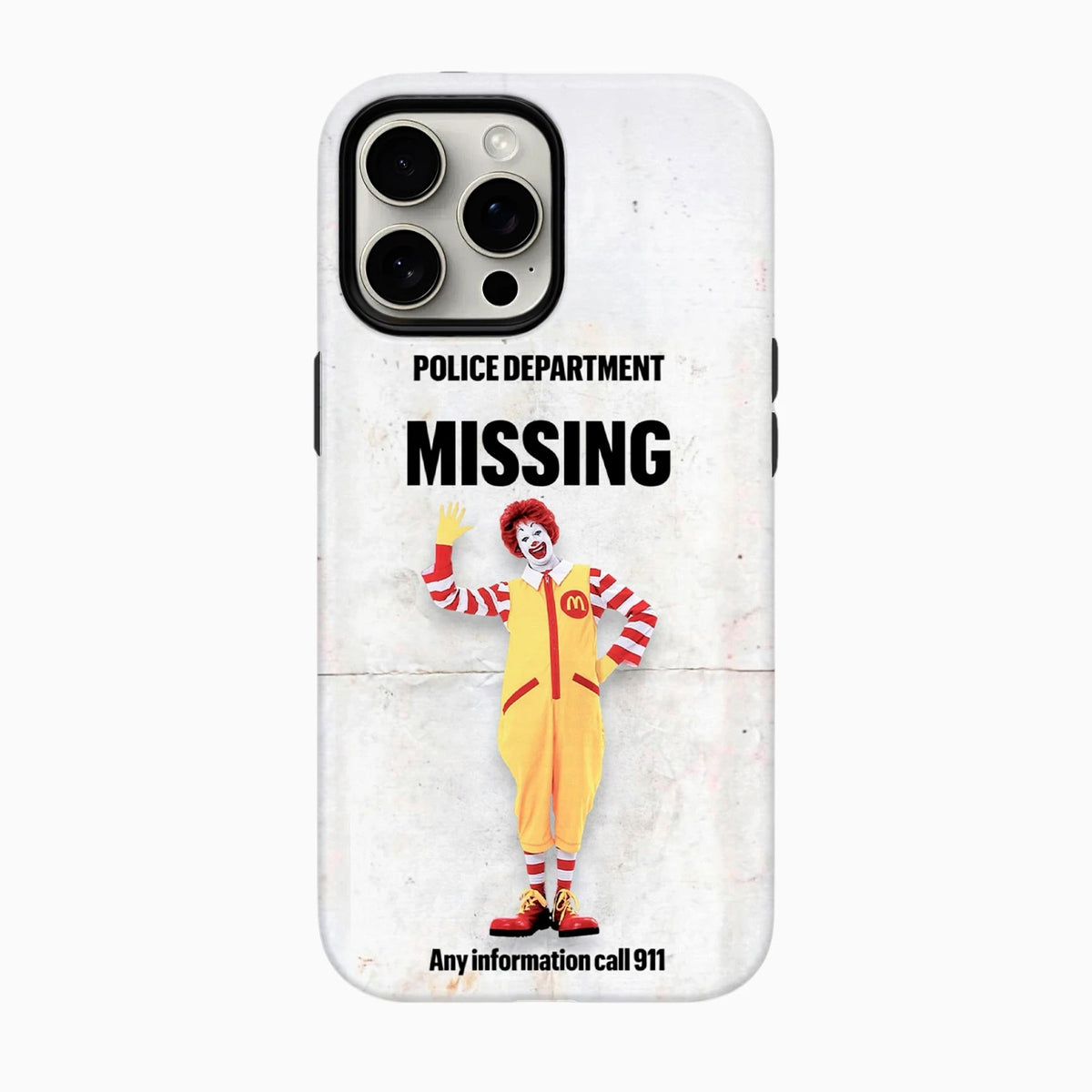 Carcasa de Halloween para iPhone - Missing Clown Fast Food Nightmare