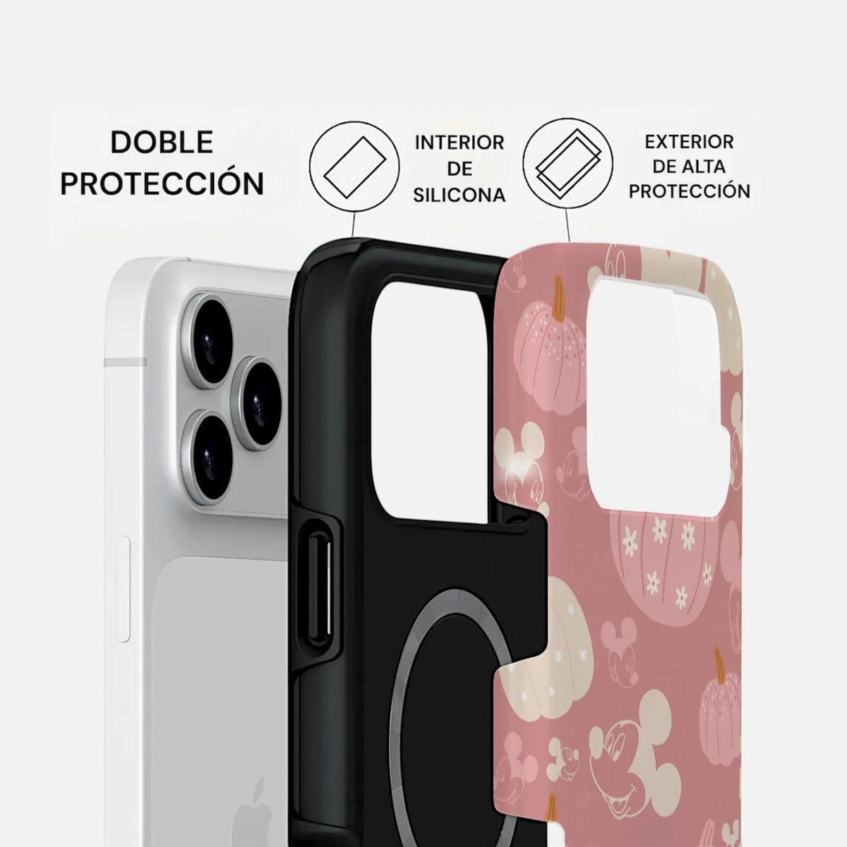 Carcasa Two Protect pumpkin dreams con doble protección, interior de silicona y exterior resistente para iPhone.
