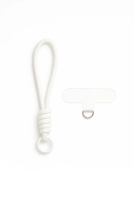 Lanyard blanco para iPhone - diseño tejido y ajustable