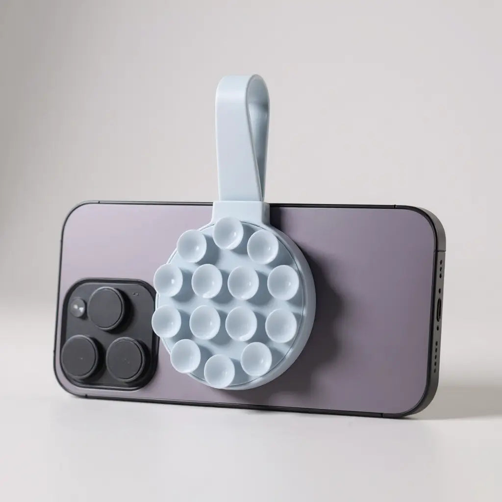 Pop-Suction para iPhone - forma acoplada en iPhone y ventosas de succión