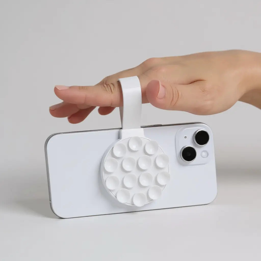 Muestra de uso del pop-suction magsafe - diseño ergonómico