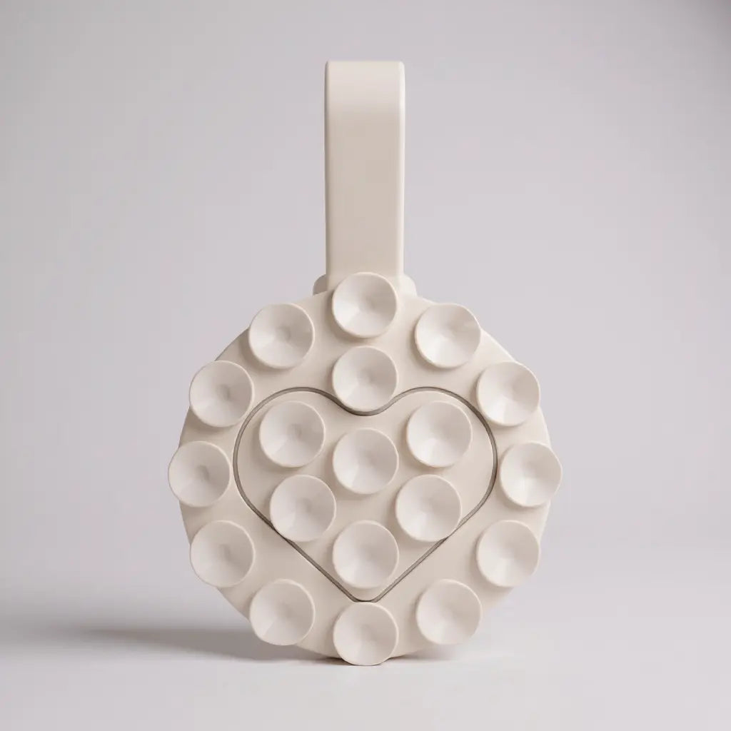 Soporte trasero con succión para iPhone - Adherencia por ventosas en color blanco