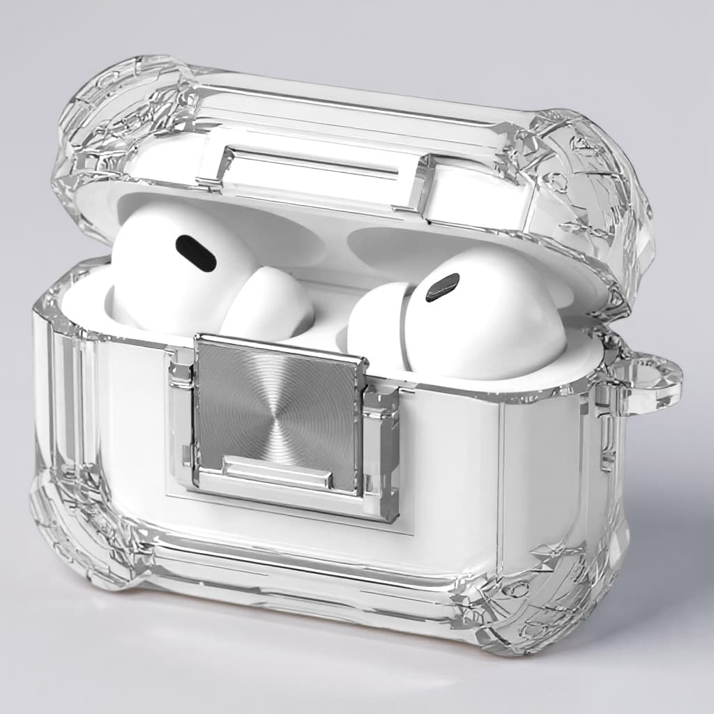 Caja protectora de airpods pro transparente - resistente a golpes y caidas accidentales