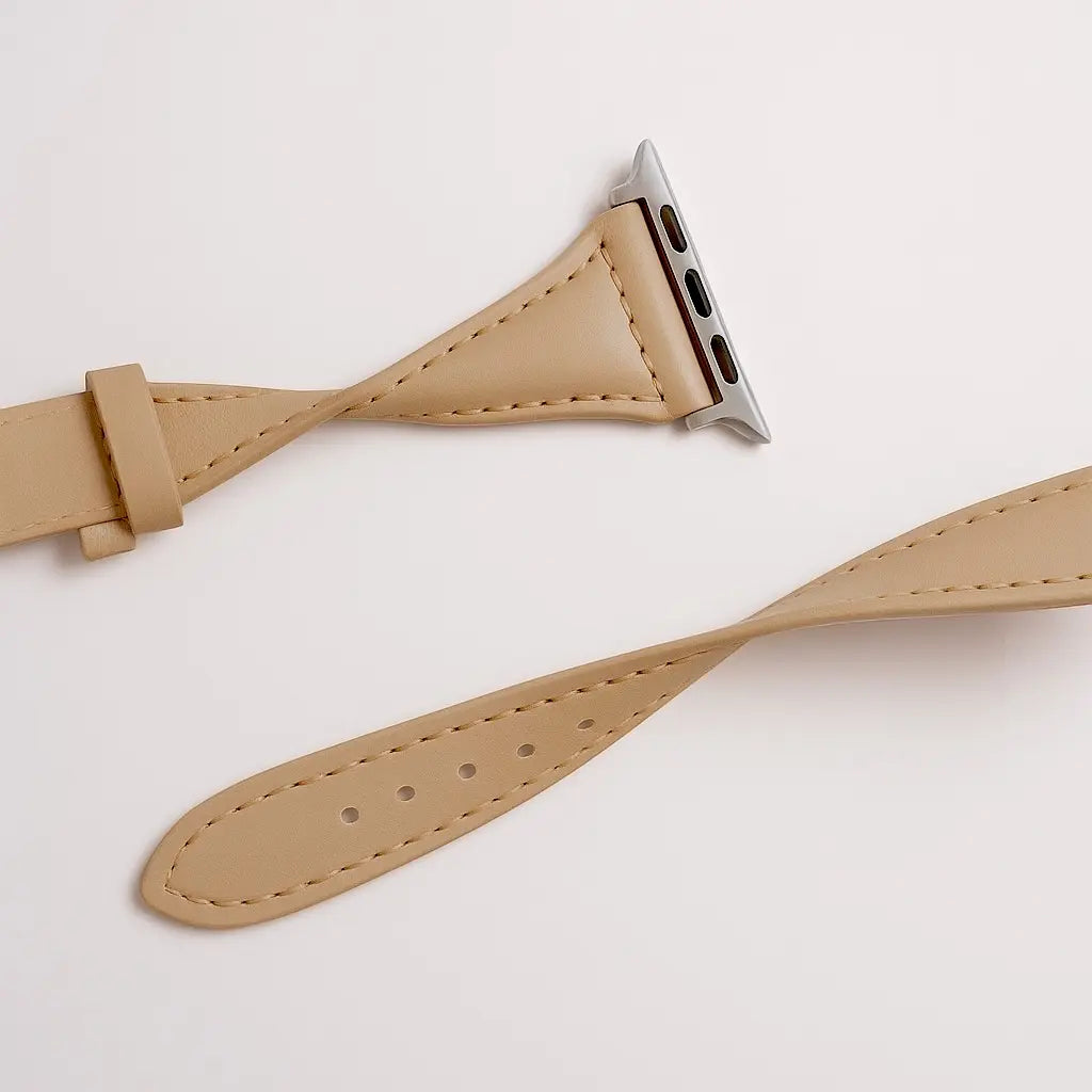Prueba de resistencia del material de la pulsera en color beige