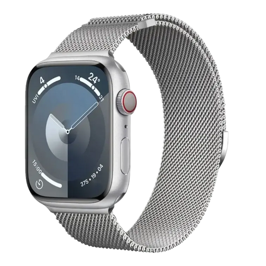 Pulsera plateada para Apple Watch - Material de metal y diseño Milanese Loop