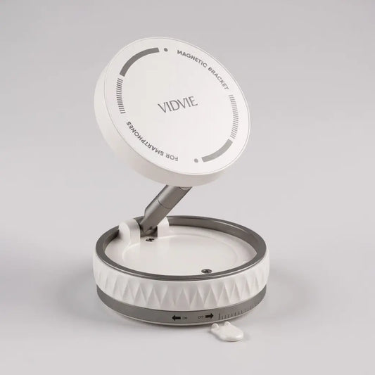 Cara frontal del soporte magnético para iPhone en color blanco