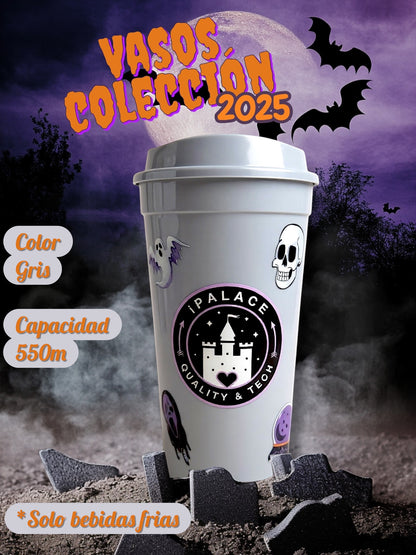 Vaso coleccionable color gris de Halloween 2025